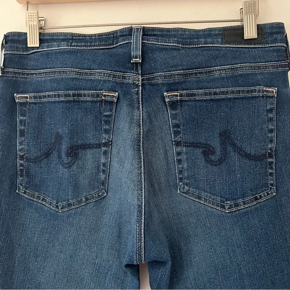 AG Jeans Prima Crop Blue Denim Mid-Rise Cigarette Ankle Size 30